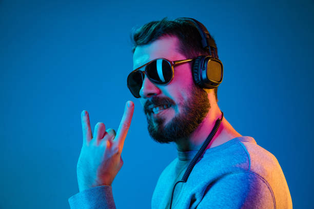 istock Enjoying his favorite music. 1129342312