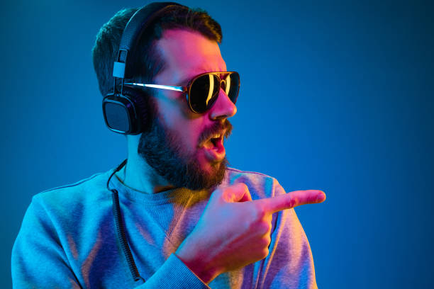 istock Enjoying his favorite music. 1129342318