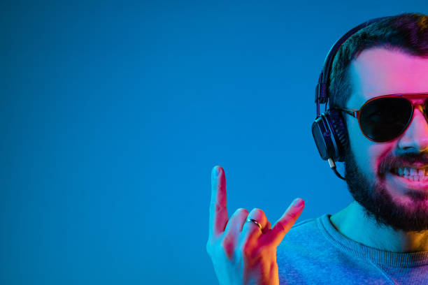 istock Enjoying his favorite music. 1129342330