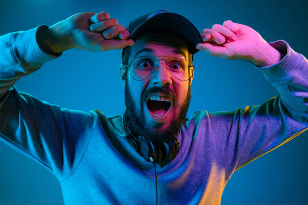 istock Enjoying his favorite music. 1129342340