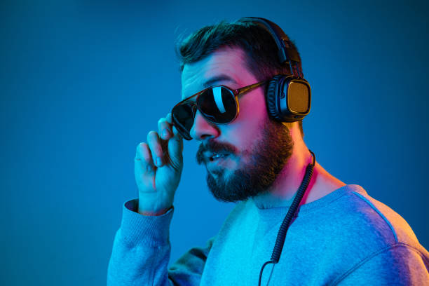istock Enjoying his favorite music. 1129342345