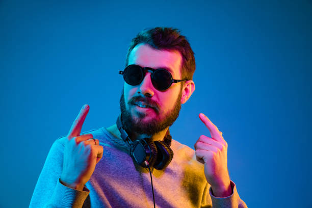 istock Enjoying his favorite music. 1129342346