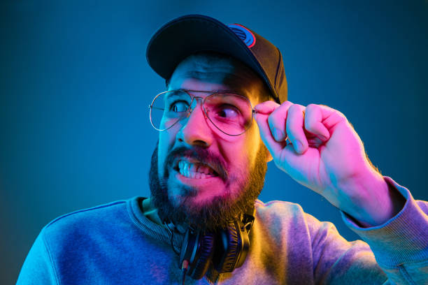 istock Enjoying his favorite music. 1129342352