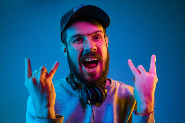 istock Enjoying his favorite music. 1129342355