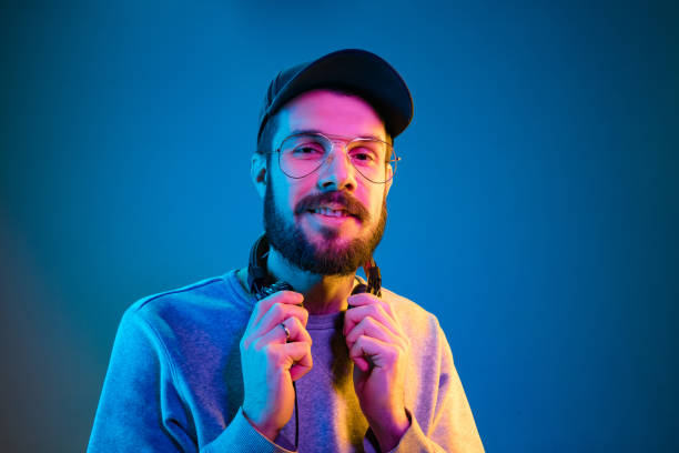 istock Enjoying his favorite music. 1129342371
