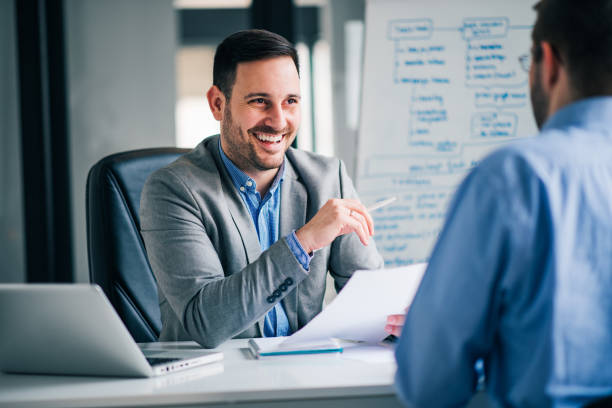 istock Handsome hr talking to a job candidate. 1129342421