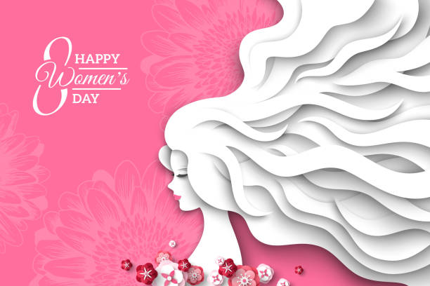 Woman With Paper Cut Hair Stock Illustration - Download Image Now - International  Womens Day, Backgrounds, Women - iStock