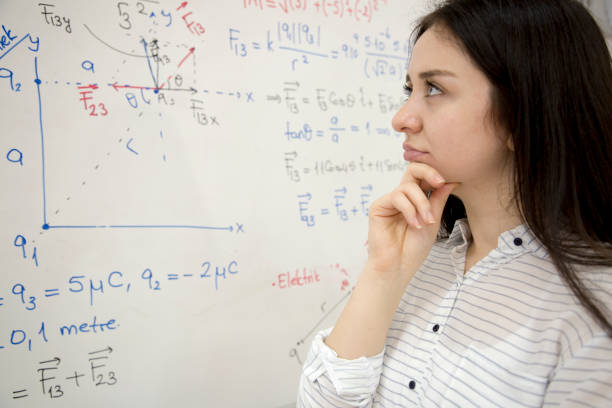 istock Thoughtful female student in front of the whiteboard 1129347096