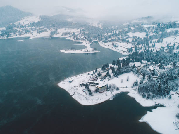 istock High Angle View Of Snowcapped Mountain Against Sky 1129354248