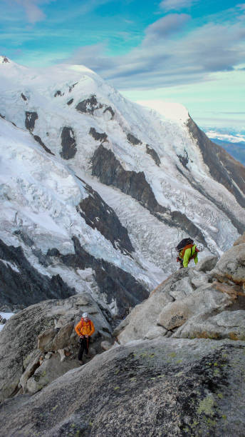 istock climbers in Chamonix with Mont Blanc in the background 1129361324