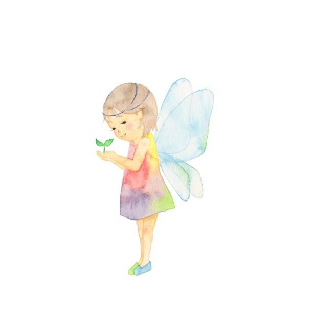 Iridescent fairy Iridescent fairy
Small girl with a sprout
With a wing 妖精 stock illustrations