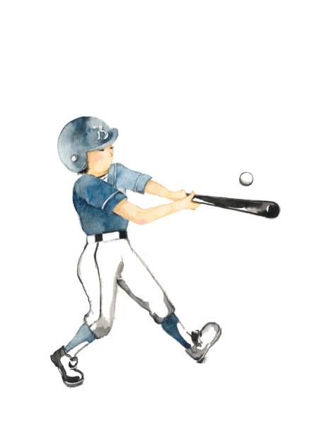 ilustraciones, imágenes clip art, dibujos animados e iconos de stock de muchacho de béisbol - white background baseball one person action