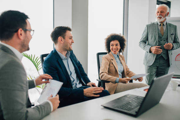 istock Business people having a meeting 1129365891