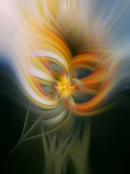 istock Abstract technology light multicolor background with flowing wavy lines. Futuristic fascinating effect 1129367999