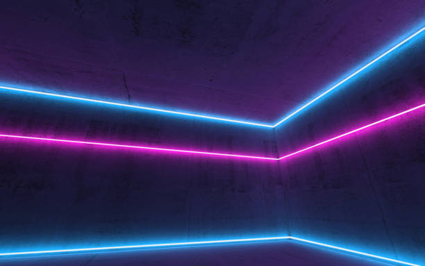istock Colorful neon lights, 3d render illustration 1129368441