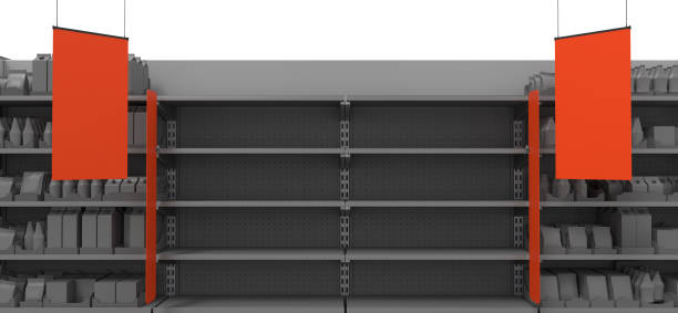 istock Black Empty Set Of Shelves 1129368462