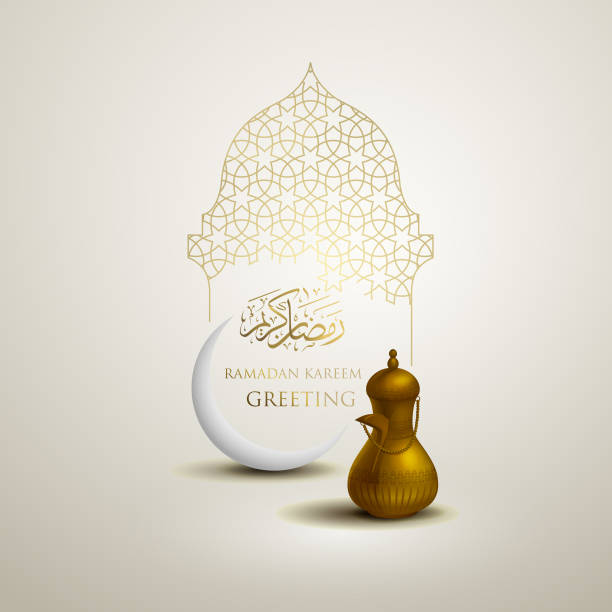 illustrazioni stock, clip art, cartoni animati e icone di tendenza di design dei saluti del ramadan - rpm