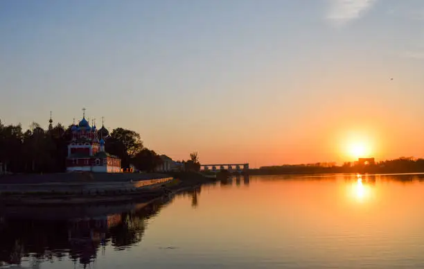 Hydroelectric power plant in the city of Uglich, Yaroslavl region