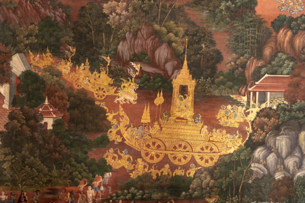 istock Golden procession in Wat Phra Kaew mural 1129371776