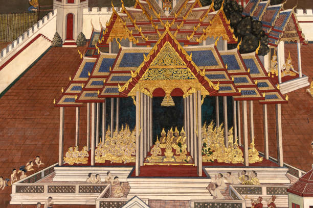istock White pagoda in Wat Phra Kaew murals 1129371979