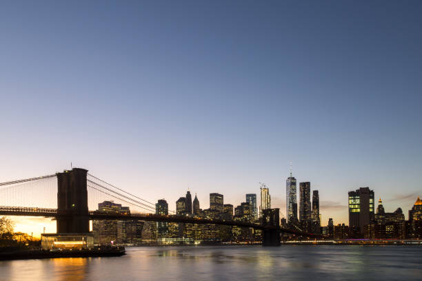 istock New York skyline with Brooklyn Bridge 1129373032