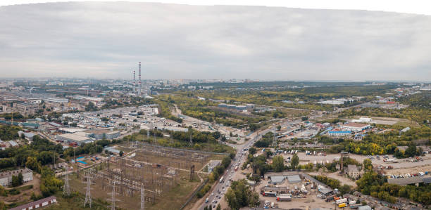 istock Industrial zone aerial 1129374140