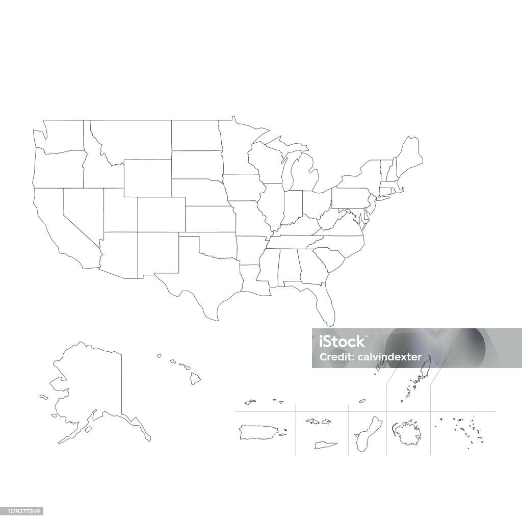 USA map Vector illustration of the contour of the map of the United States of America Adventure stock vector