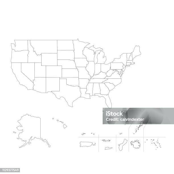 Usa Map Stock Illustration - Download Image Now - Adventure, Big Data, Black And White