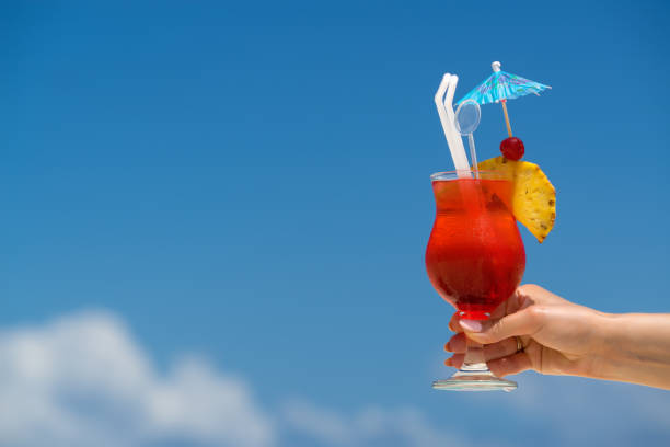 istock cocktail on the beach. Concept of luxury vacation. 1129377669