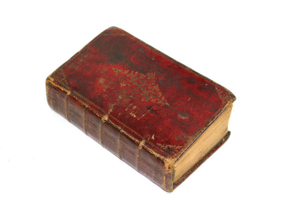 istock Antique Leather Bound Red book on White Background 1129378636