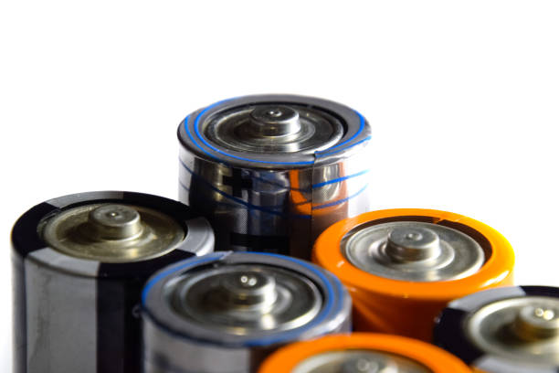 istock Salt and alkaline batteries, source of energy for portable technology. AAA and AA batteries 1129383021