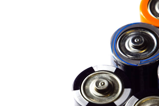istock Salt and alkaline batteries, source of energy for portable technology. AAA and AA batteries 1129383022