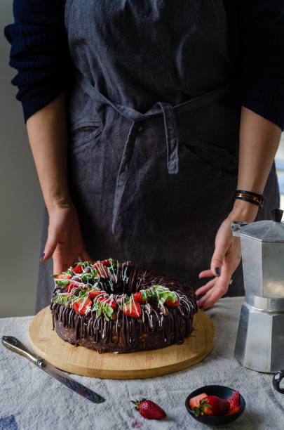 istock Chocolate Cake and woman 1129383957