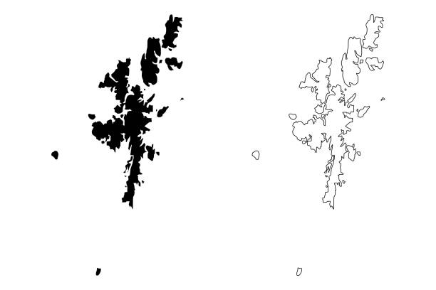 illustrazioni stock, clip art, cartoni animati e icone di tendenza di vettore mappa isole shetland - shetland islands