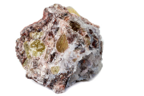 istock Macro mineral stoneGolden Apatite on a white background 1129389674