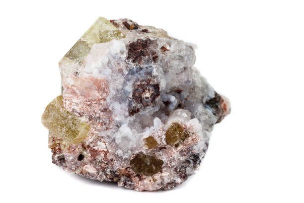istock Macro mineral stoneGolden Apatite on a white background 1129389729