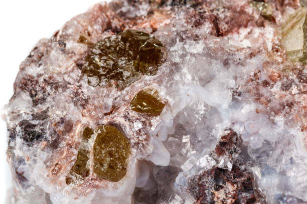 istock Macro mineral stoneGolden Apatite on a white background 1129389859