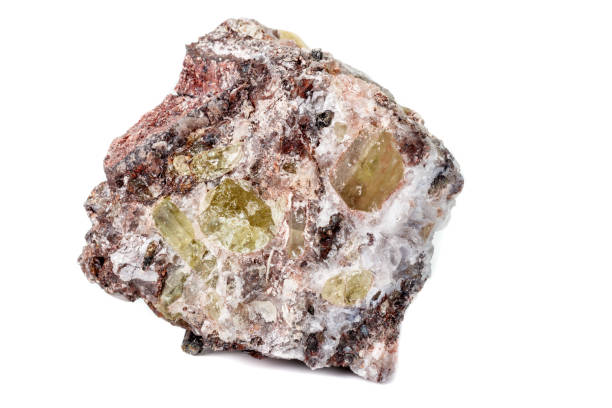 istock Macro mineral stoneGolden Apatite on a white background 1129389960