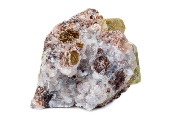 istock Macro mineral stoneGolden Apatite on a white background 1129389966