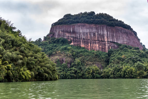 Overview of  the famous Mount Danxia, Guangdong, China