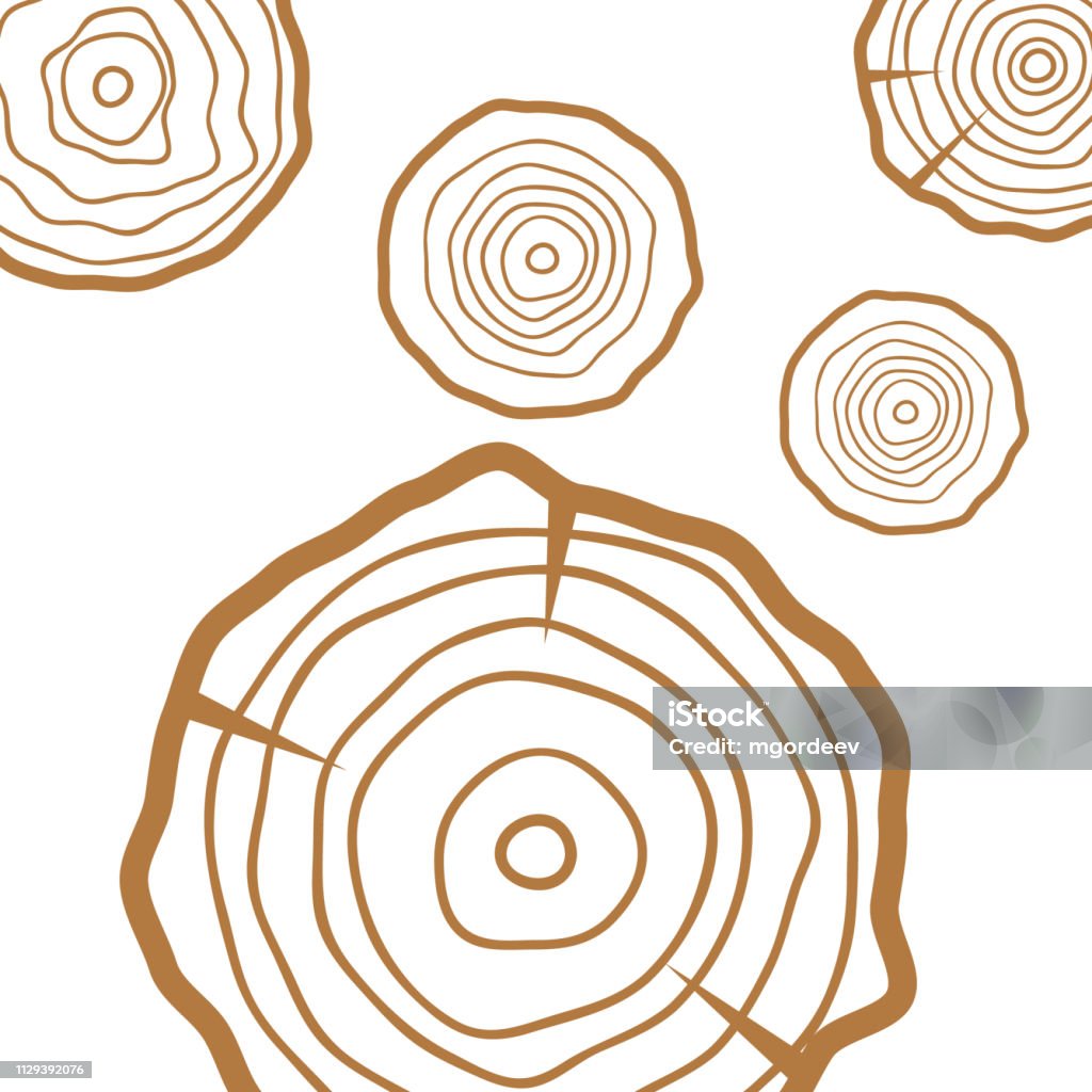Tree Rings Circle Tree Rings Background Abstract Age Annual Circle Tree Vector Stock ...