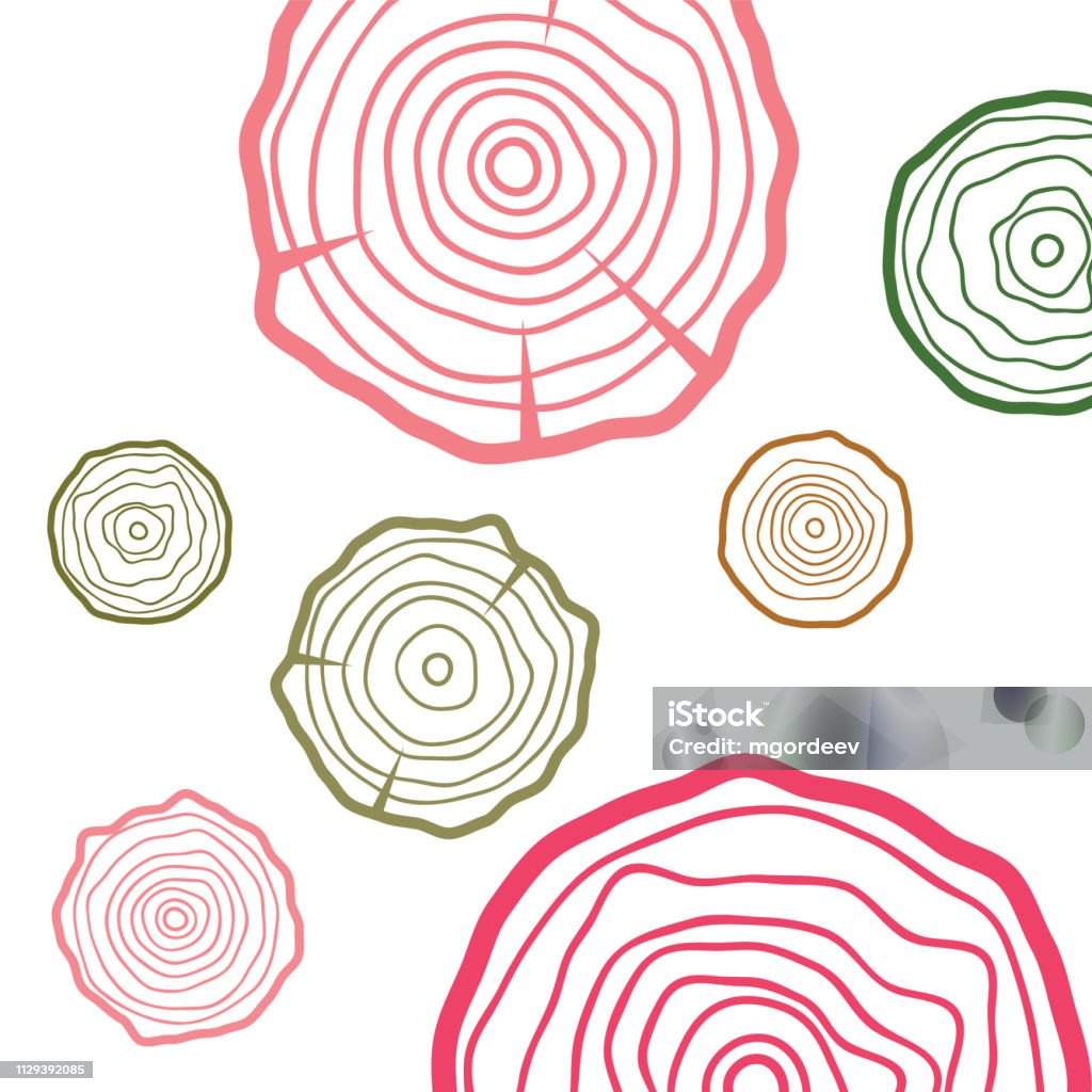 Tree Vector Circle Vector Tree Rings Background Wood Circle Vetor Stock Illustration ...