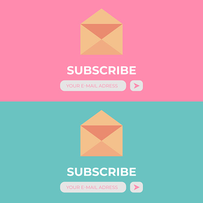 Newsletter Subscription Button Email Subscribe Vector Envelope And Subscribe Button Newsletter Stock ...