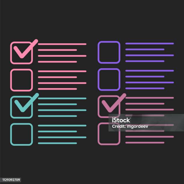 Tick Example Checklist With Tick Marks Check List Exam Vector Illustration Stock ...