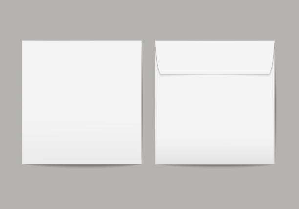 透明な背景を持つベクトル現実的な空白ホワイト ペーパー正方形封筒 - square点のイラスト素材／クリップアート素材／マンガ素材／アイコン素材