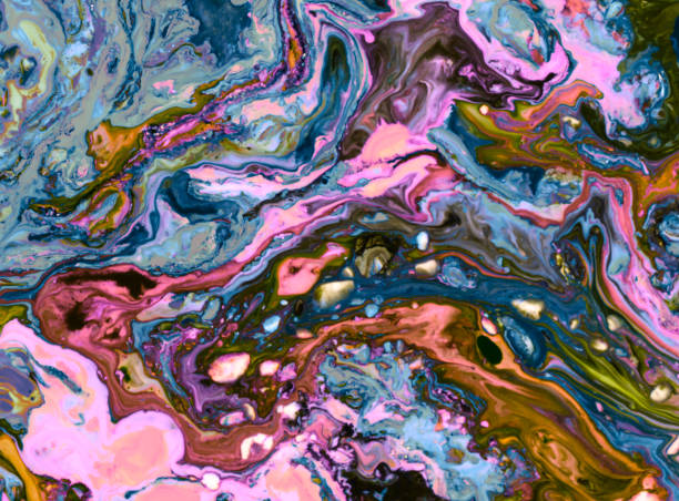 istock Colorful blots. Abstract background. Marble texture. Acrylic colors. 1129396540