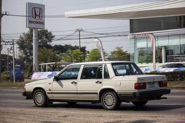 Private car, Volvo 740GL Chiangmai, Thailand - January 29 2019: Private car, Volvo  740GL. Photo at road no 121 about 8 km from downtown Chiangmai, thailand. volvo 740 stock pictures, royalty-free photos & images