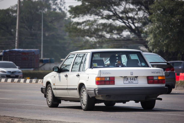 Private car, Volvo 740GL Chiangmai, Thailand - January 29 2019: Private car, Volvo  740GL. Photo at road no 121 about 8 km from downtown Chiangmai, thailand. volvo 740 stock pictures, royalty-free photos & images