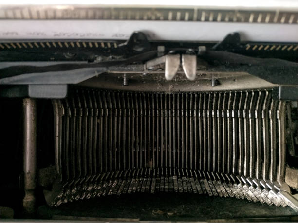 istock Elements of the mechanism vintage typewriter 1129402464