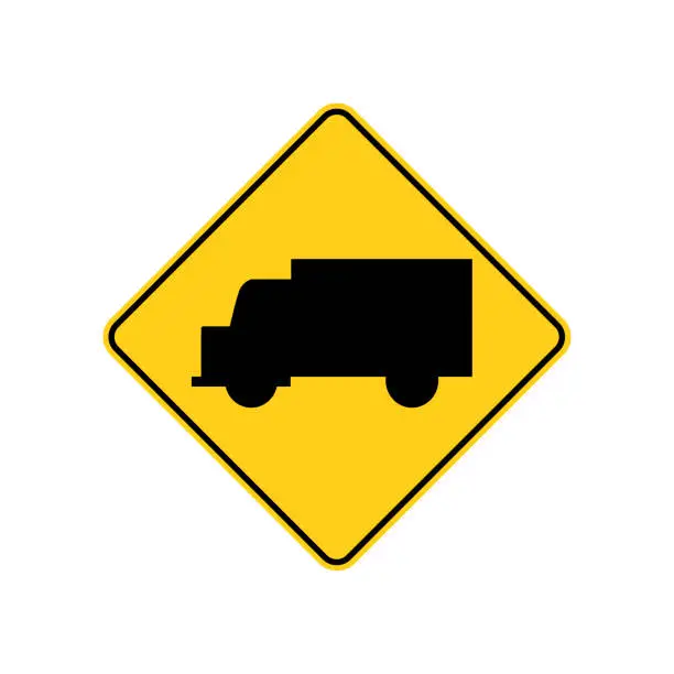 Vector illustration of USA traffic road sign.truck ahead or crossing. vector illustration